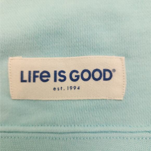 Life Is Good Light Blue Hooded Sweatshirt Size Men's XXL Fishing Gift Soft - Picture 7 of 8